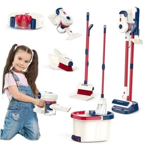 Kids Cleaning Toy Set for Toddlers, 12 Pcs Vacuum Cleaner, Sweeper, Bucket, - Picture 1 of 7