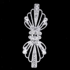 1 Pair Rhinestone Crystal Bridal Wrap Closure Hook & Eye - Picture 1 of 13