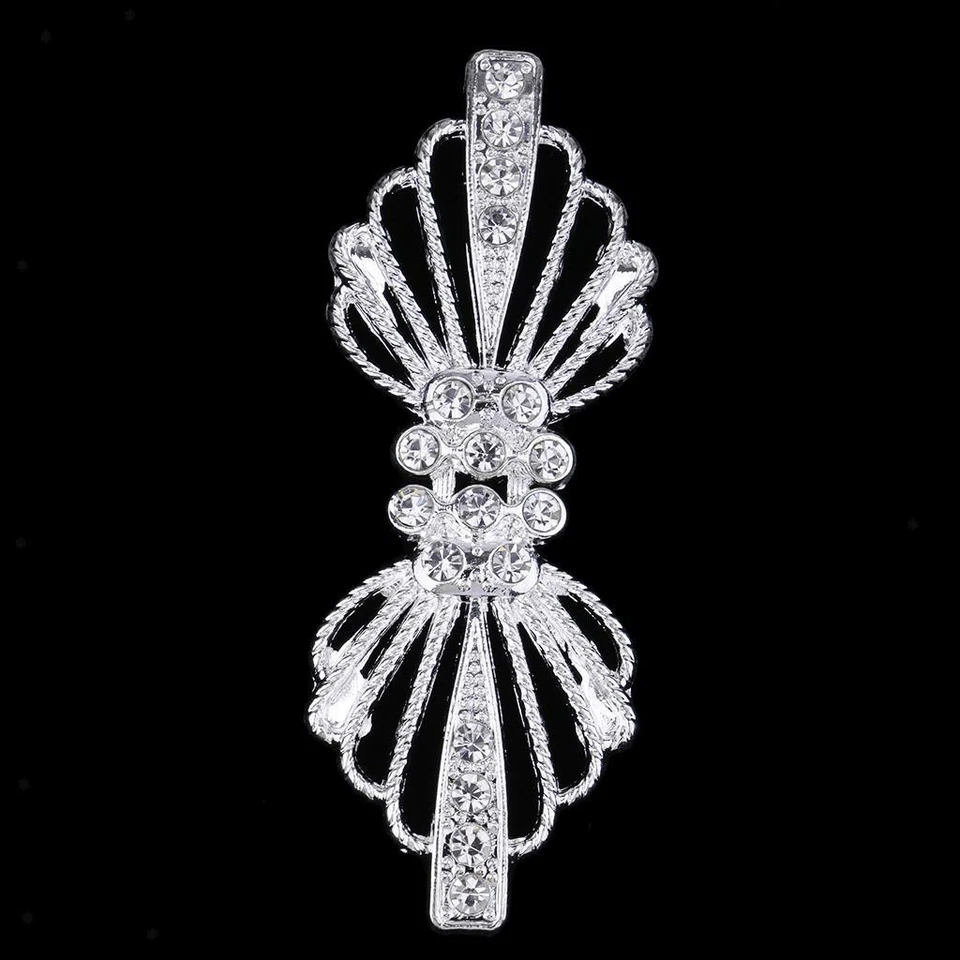 1 Pair Rhinestone Crystal Bridal Wrap Closure Hook & Eye - Image 1 of 1