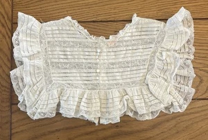 Vintage Childrens Lace & cotton Yoke Collar Mother of Pearl buttons by Jami - Picture 1 of 21