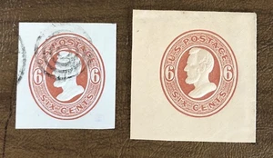 United States Cut Squares U181 Used And U182 Mint Hinged - Picture 1 of 2