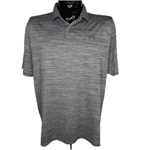 UNDER ARMOUR Performance Polo Shirt Mens XL Gray Golf HeatGear Wicking Stretchy - Picture 1 of 10