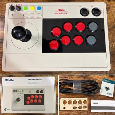 8Bitdo Arcade Stick for Nintendo Switch & Windows (80FE) CIB - Sanwa Buttons Mod - Image 1 of 4