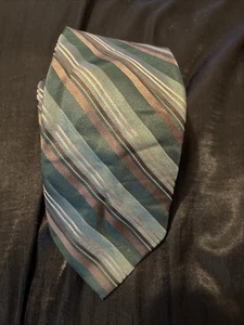 haggar tie striped green gold silk - Picture 1 of 2