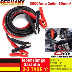 6m 50mm² 3000Amp-Starthilfekabel Überbrückungskabel LKW,PKW,KFZ Starterkabel Set - Bild 1 von 13