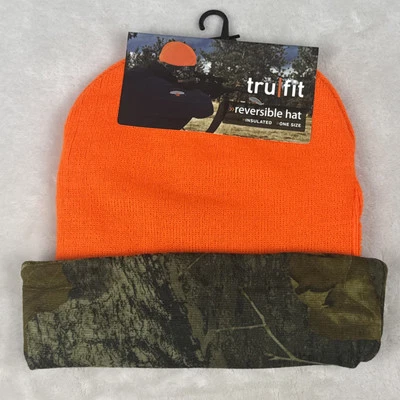 NWT Mens Tru Fit Reversible Real Tree Camouflage Pen Orange Hat One Size - Image 1 of 4