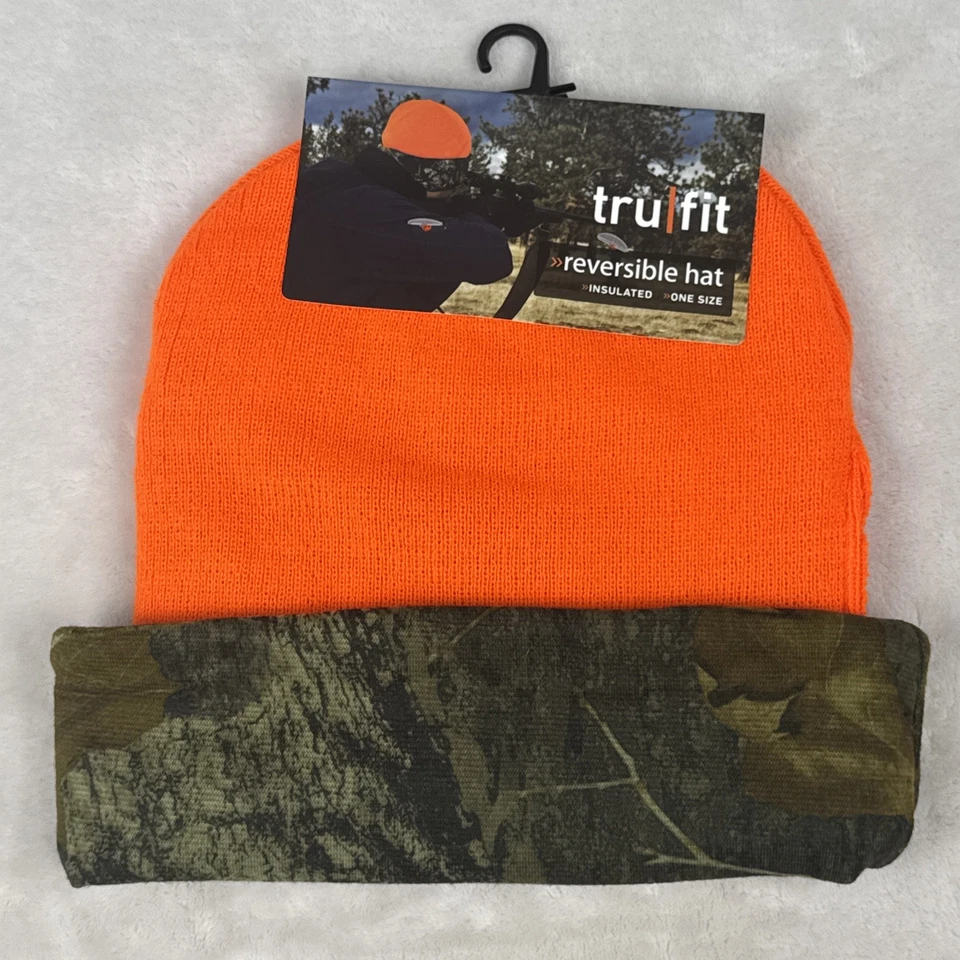 NWT Mens Tru Fit Reversible Real Tree Camouflage Pen Orange Hat One Size - Image 1 of 4