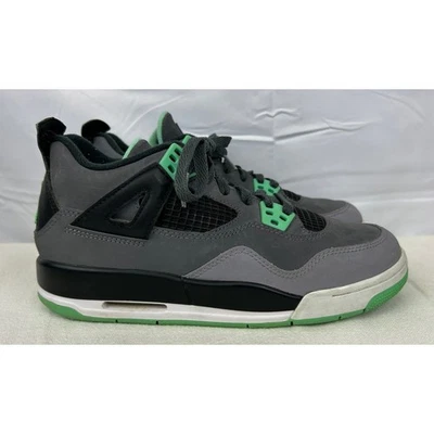 Nike Air Jordan 4 Zapatos Retro Verde Brillo Gris Cemento 408452-033 Juvenil Talla 5.5Y Foto 1 de 4