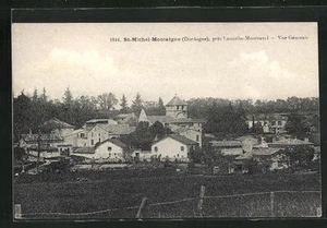 CPA St-Michel-Montaigne, Vue Générale, vue partielle avec l'Église - Bild 1 von 2