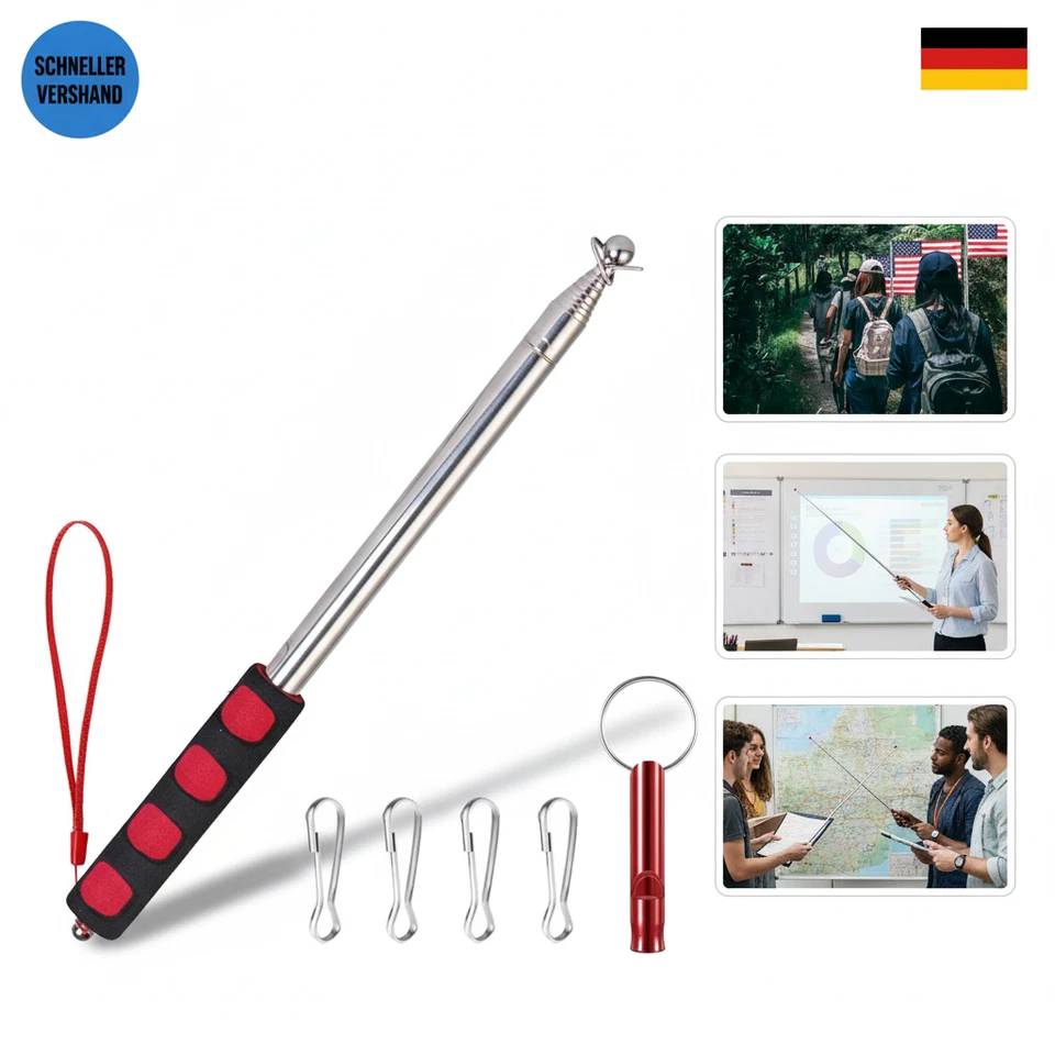 2.5-Meter Teleskop-Fahnenstange, Tragbare Teleskop-Fahnenstange Fahnenmast Aus - Bild 1 von 1