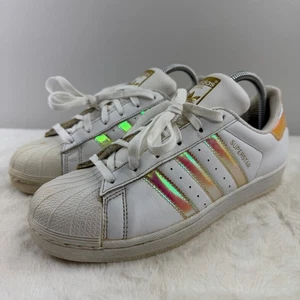 Adidas Superstar Low Youth White Iridescent Size 7 - Picture 1 of 9