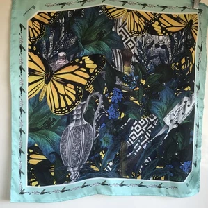 Penhaligons Large square scarf Butterflies Perfume Bottles 26" Square VGC - Picture 1 of 5