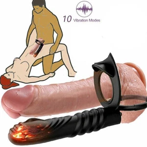 Vibrierender Penis Cockring Klitoris G-Punkt Stimulator Paar Dildo Sexspielzeug für Männer - Bild 1 von 12