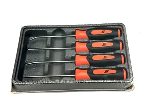 Snap on Tools NEW SGASA204CO 4 Piece Orange Mini Soft Grip Awl Hook Pick Set USA - Picture 1 of 9
