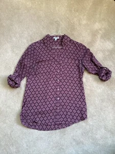 Express Hemd XS/P Rollriegel Langarm Knopfleiste Bluse mauve - Bild 1 von 11