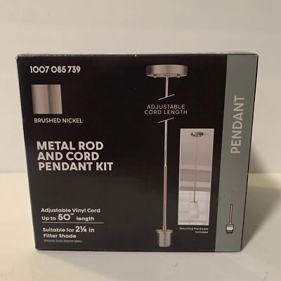 Kit de mini colgante de luz única con acabado de níquel - NUEVO EN CAJA Foto 1 de 3