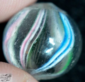 Handmade Ghost Core Latticinio Swirl Marble, 9/16 in, Near Mint+, Germany, S950 - Picture 1 of 6