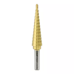 "NUEVO 1/8"" - 1/2"" broca escalonada M2 vástago recubierto de lata UNIBIT HSS flauta recta EE. UU. - Imagen 1 de 5