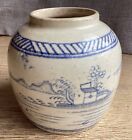 Ancien vase ou Pot à Gingembre Céramique Blanc Bleu, Chine, XIXe ou antérieur