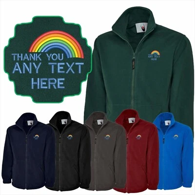We Support Our Heroes THANK YOU Rainbow Embroidered Fanbase Staff Fleece Jacket - Image 1 of 2