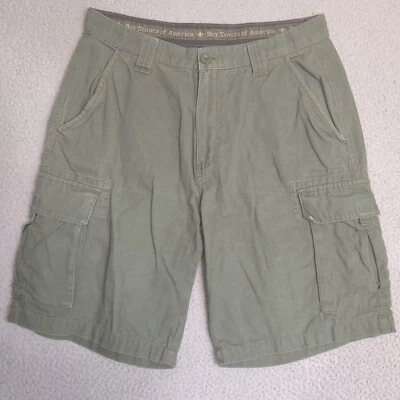 Boy Scouts Of America Uniform Canvas Shorts Mens Size 32 Green Cargo Cotton - Image 1 of 4
