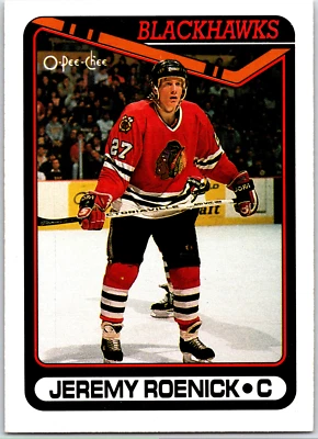 90-91 O-PEE-CHEE ROOKIE - JEREMY ROENICK RC #7 CHICAGO BLACKHAWKS - Image 1 of 2
