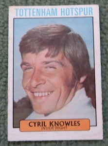 A&BC FOOTBALL CARD 1971 PURPLE BACK series 3 #247 TOTTENHAM SPURS CYRIL KNOWLES 