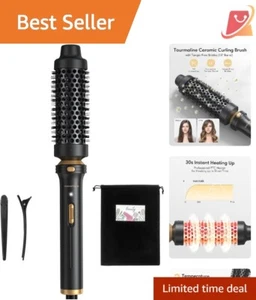 Heated Round Brush Ceramic Tourmaline 1.5 Inch Travel Dual Voltage Easy Styling - Picture 1 of 8