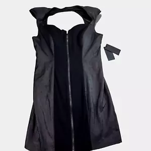 Guess Damenkleid schwarz Größe 12 durchgehender Reißverschluss neu mit Etikett ärmellos hinten Schlüsselloch dehnbar - Bild 1 von 13