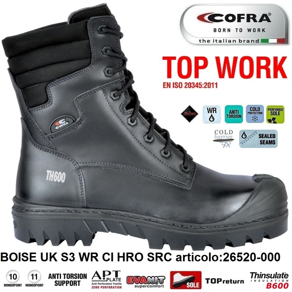 SICHERHEITSSTIEFEL COFRA BOISE UK S3 WR CI HRO SRC Leder Blume wasserabweisend