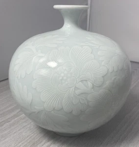 Große Blumenvase mit Seladonglasur Künstler signiert - Bild 1 von 24