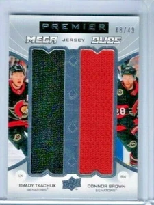 2020-21 Upper Deck Premier Brady Tkachuk Connor Brown Mega Jersey Duos #ed 48/49 - Picture 1 of 1