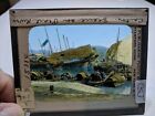 COLORED Glass Magic Lantern Slide CSJ PEARL RIVER IN CHINA CANTOU BOATS FISHING