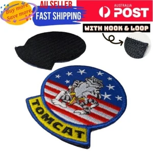 TOMCAT Patch with Hook and Loop Removable Top Gun Maverick Cat 9×7.7×0.3cm(5.9g) - Picture 1 of 2