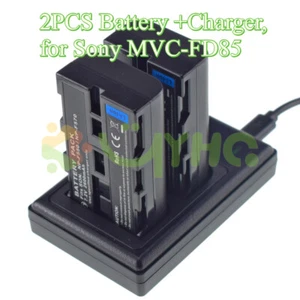 2x for Sony MVC-FD85, MVC-FD87, MVC-FD88 Mavica Digital Camera Battery +Charger - Picture 1 of 6