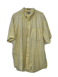 Cutter & Buck Men's Collared Shirt Button Yellow Plaid w/ Pocket 2XB/2TG - Picture 1 of 5