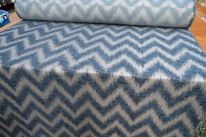 upholstery fabric blue metallic silver chevron chenille robust material