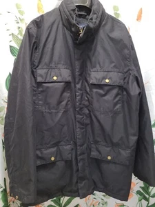 Lands End Mens XXL 50-52 Black Parka Coat Jacket Hooded Full Zip - Picture 1 of 12