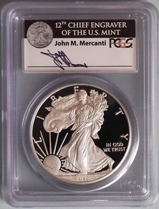 2012 W Silver Eagle PCGS PR70 DCAM John Mercanti Signature First Strike - Imagen 1 de 2