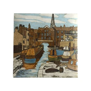 POOLE Pottery Tile hand painted by LESLIE ELSDEN 1977-79 Gas St Basin Birmingham - Picture 1 of 5