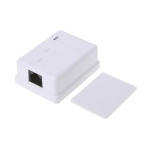 Cat5e RJ45 8P8C UTP Unshielded Single Port Desktop Mount Box Networking Module - Afbeelding 1 van 8
