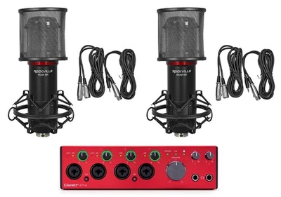 Focusrite Clarett+ 4Pre USB-C Audio Recording Interface JFET/ADAT+2) Microphones - Image 1 of 4