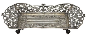 TIFFANY & CO. Sterling Silver 9 1/2" Filigree Dresser Pin Tray ~ BIRDS - Picture 1 of 9