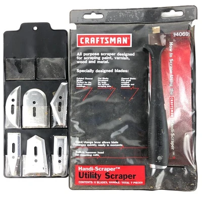 Raspador utilitario vintage Craftsman EE. UU. Handi-Scraper con (6) hojas bolsa 40691 Foto 1 de 4