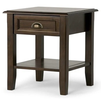 Simpli Home Burlington Wood 18" Square Transitional End Side Table in Mahogan... - Image 1 of 4