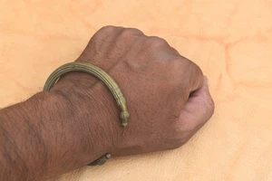 Vintage Brass Viking Cuff Bracelet handmade Beast Head mythical For men women - Picture 1 of 8