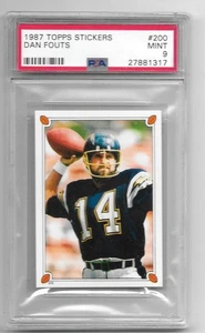 Dan Fouts 1987 Topps Stickers #200 Graded MINT PSA 9 - Picture 1 of 1