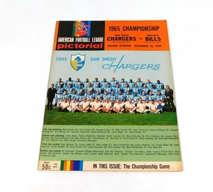 1965 Buffalo Bills at San Diego Chargers AFL Championship Football Program 12-26 - Imagen 1 de 2