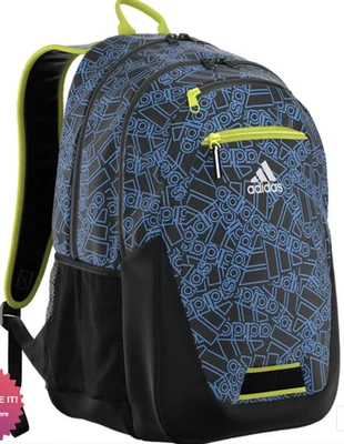 Adidas Fundare Foundation 6 LAPTOP BLUE BLACK Backpack LIFETIME OS NWT $55 - Image 1 of 4
