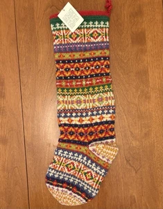 Neu mit Etikett Sundance Katalog Erbstück Fair Isle Weihnachtsstrumpf handgestrickt - Bild 1 von 10
